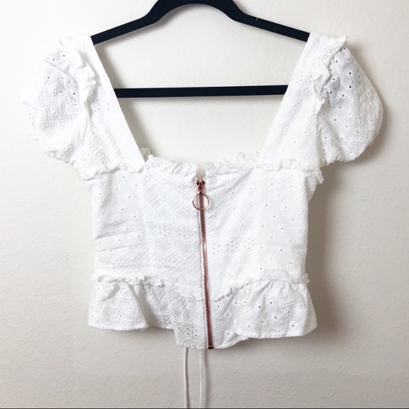 For Love And Lemons Charlotte Cottage Core Crop Top - Picture 3 of 10